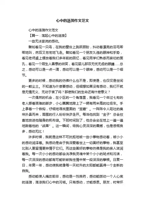 心中的涟漪作文范文