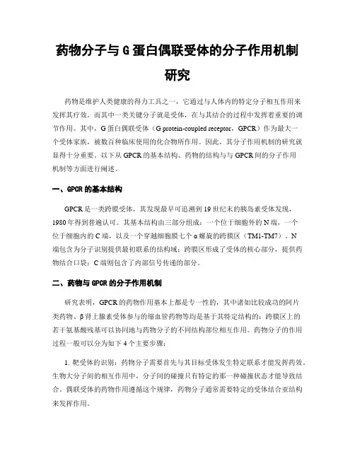 药物分子与G蛋白偶联受体的分子作用机制研究