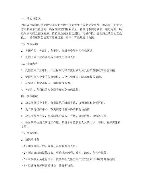 受限空间应急预案演练要求