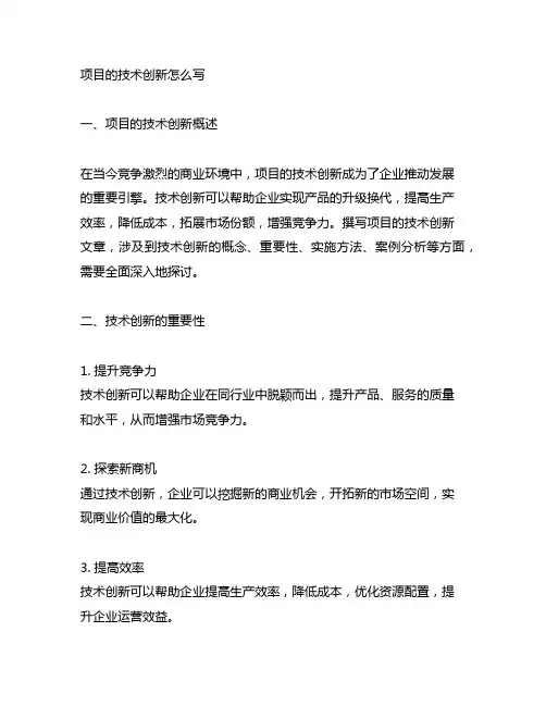 项目的技术创新怎么写1000字