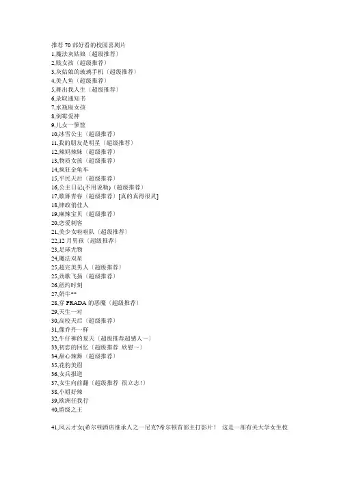 推荐70部校园喜剧··