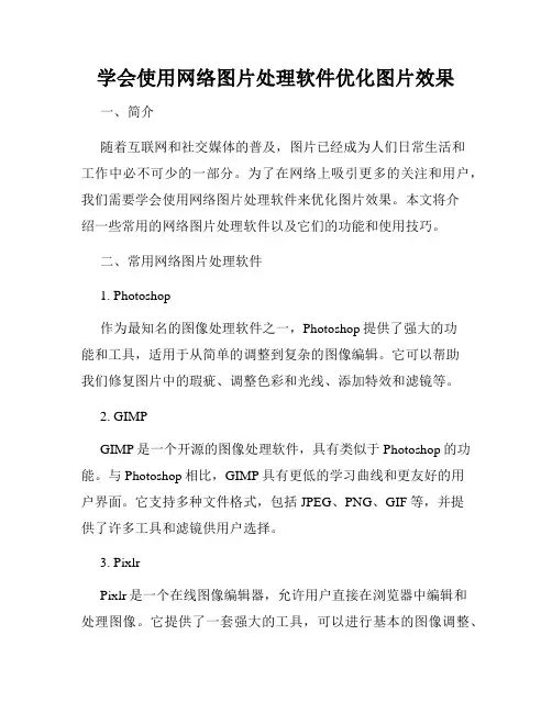 学会使用网络图片处理软件优化图片效果