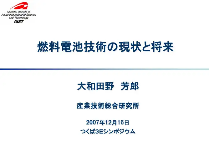 研究报告-燃料电池技术的现状与展望(日语)