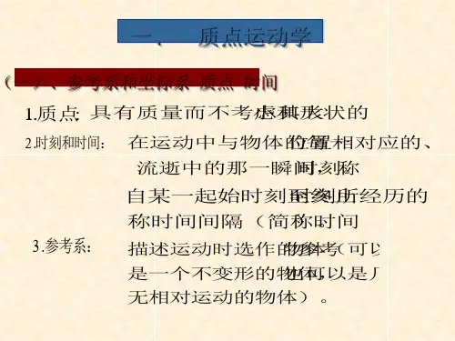 高二物理竞赛第1章质点运动学课件