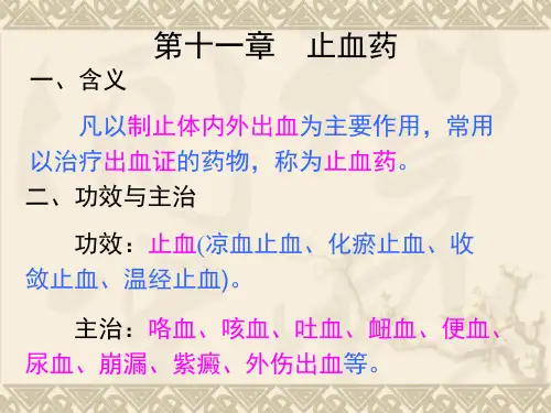 中药学PPT课件 止血药
