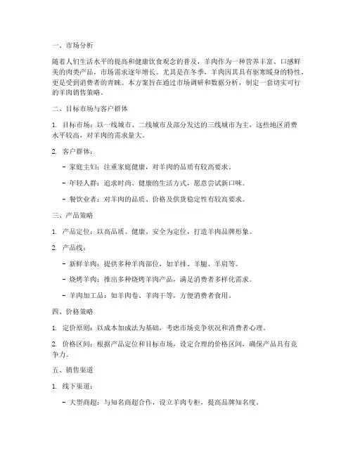 羊肉销售方案