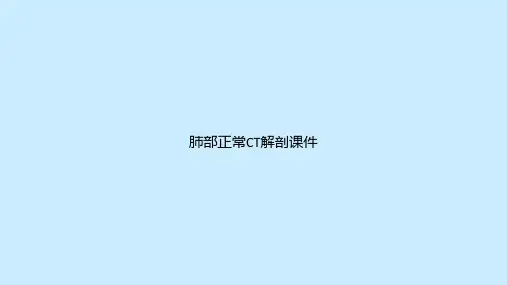 肺部正常CT解剖