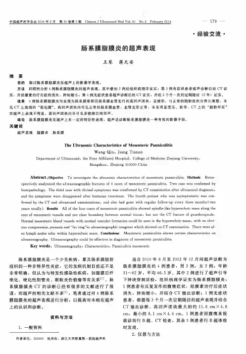 肠系膜脂膜炎的超声表现