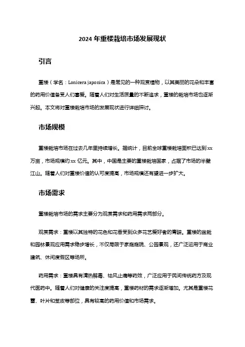 2024年重楼栽培市场发展现状