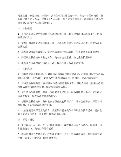 个人总结范文劳动局