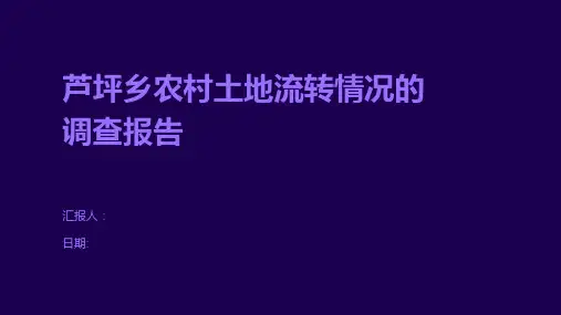 芦坪乡农村土地流转情况的调查报告