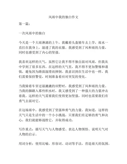 风雨中我的独白作文