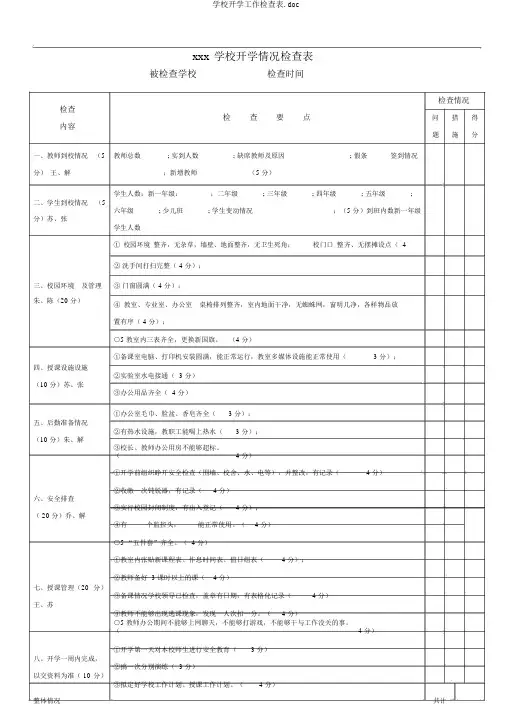 学校开学工作检查表.doc