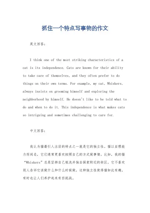抓住一个特点写事物的作文