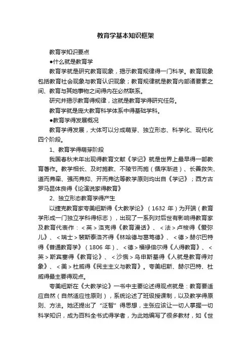 教育学基本知识框架