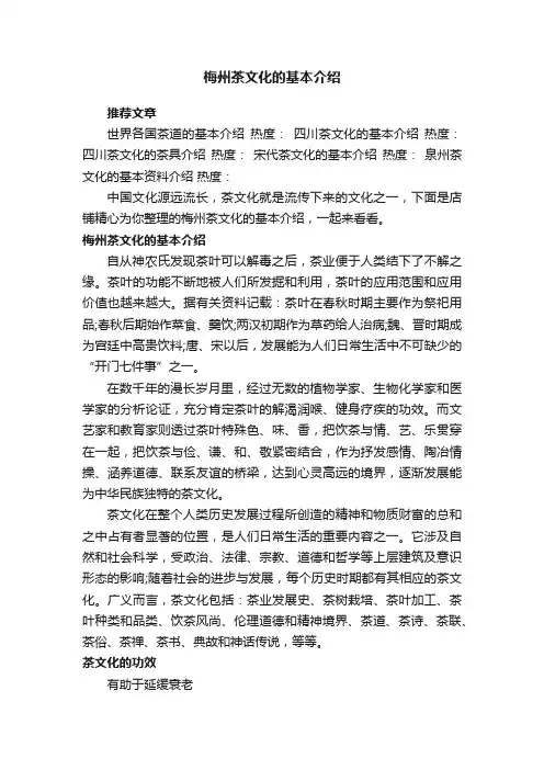 梅州茶文化的基本介绍