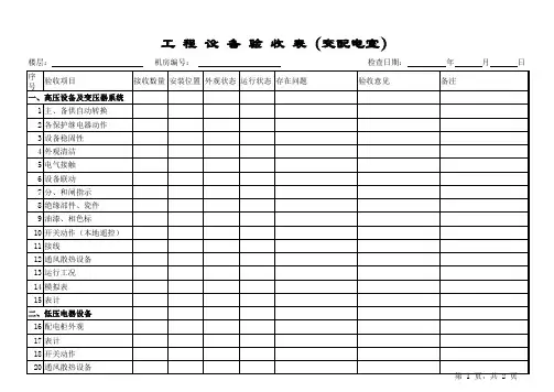 01变配电室验收表