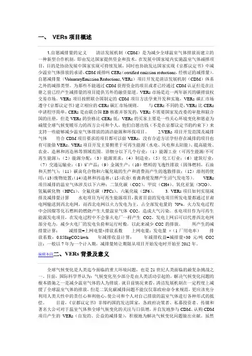 VERs  自愿减排