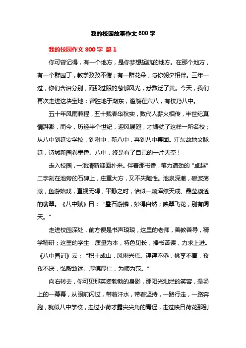 我的校园故事作文800字