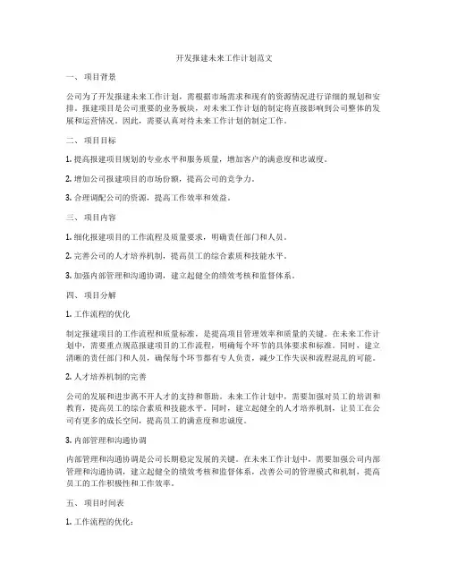 开发报建未来工作计划范文