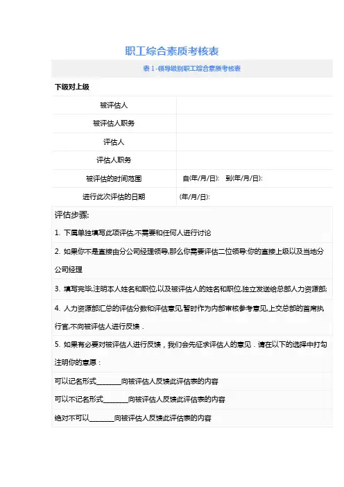 职工综合素质考核表