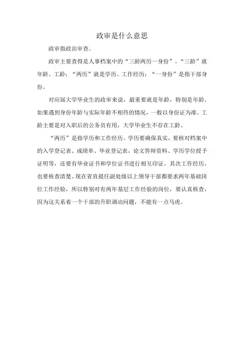 政审是什么意思