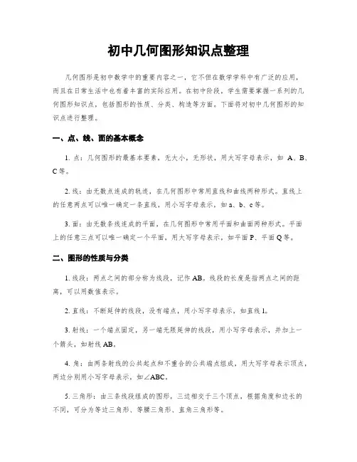 初中几何图形知识点整理