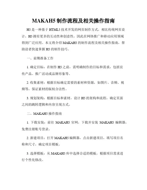 MAKAH5制作流程及相关操作指南