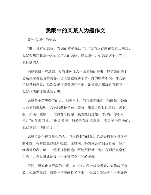 我眼中的某某人为题作文