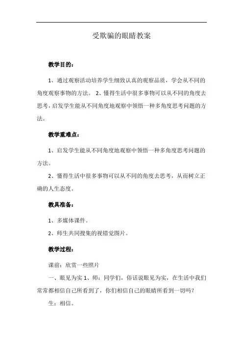 受欺骗的眼睛教案