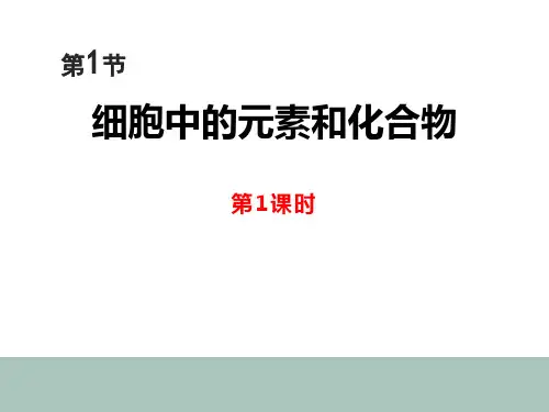 《细胞中的元素和化合物》组成细胞的分子PPT课件(第1课时)
