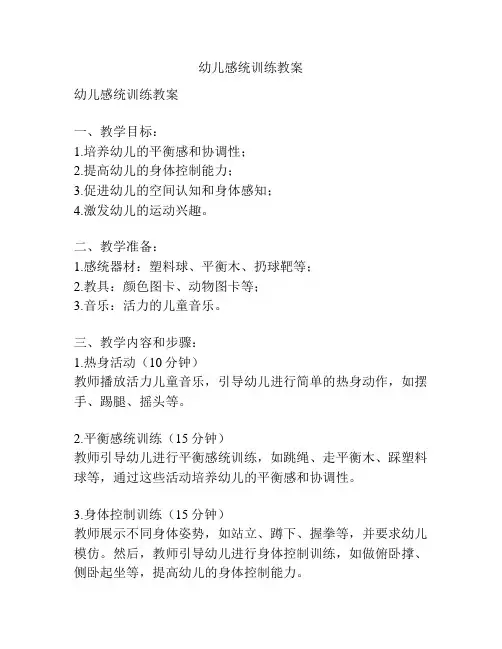 幼儿感统训练教案