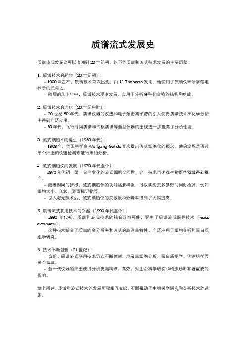 质谱流式发展史
