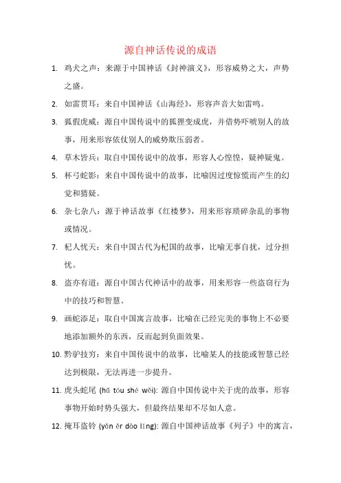源自神话传说的成语
