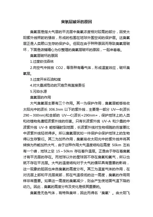 臭氧层破坏的原因