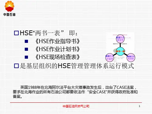 中国石油HSE两书一表