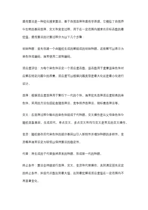 遗传算法的计算过程