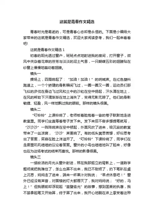 这就是青春作文精选