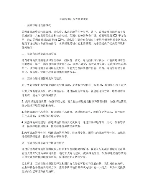 芜湖绿地可行性研究报告