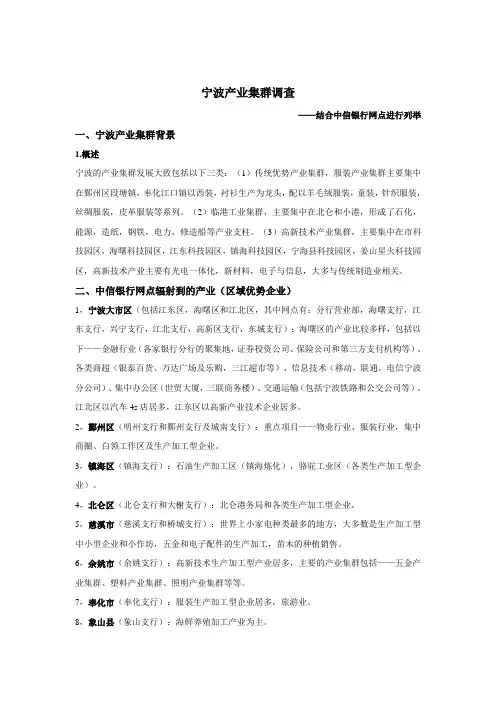 宁波产业集群调查