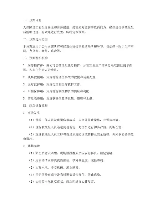 烫伤应急处置预案及流程
