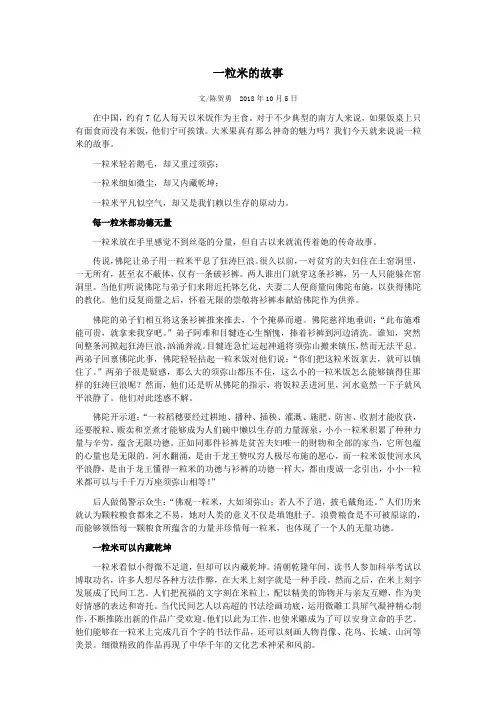一粒米的故事