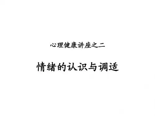 情绪的认识与调试