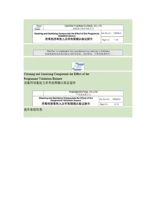 消毒剂消毒效力及有效期验证报告00.