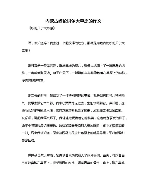 内蒙古呼伦贝尔大草原的作文