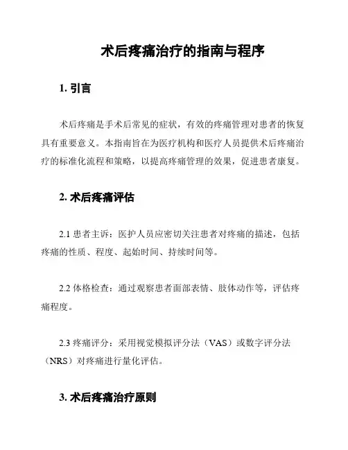 术后疼痛治疗的指南与程序