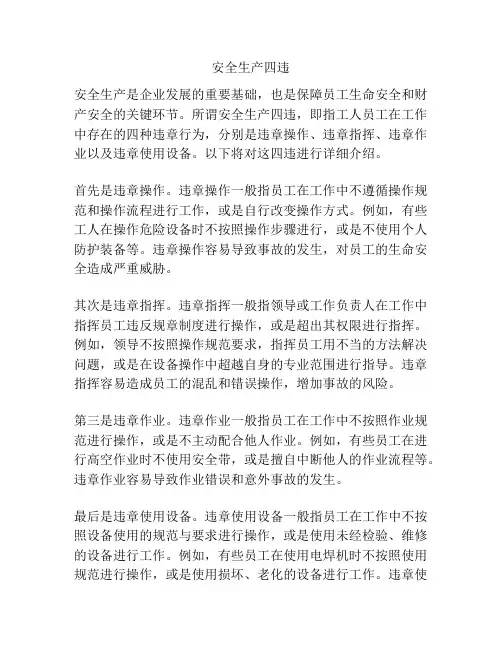 安全生产四违