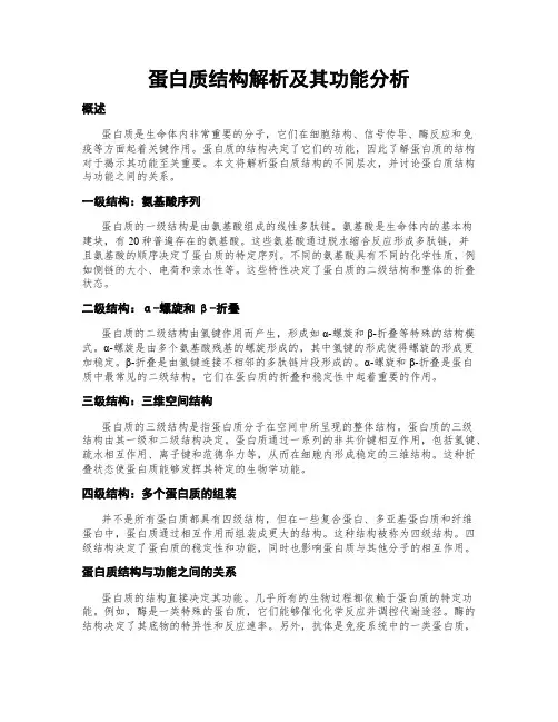 蛋白质结构解析及其功能分析