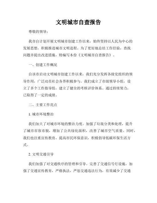 文明城市自查报告