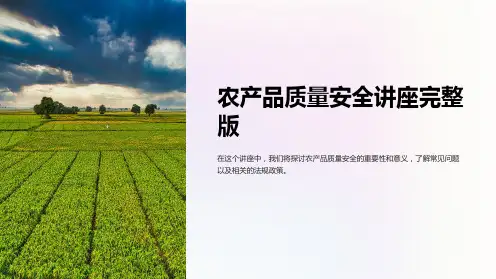 农产品质量安全讲座完整版